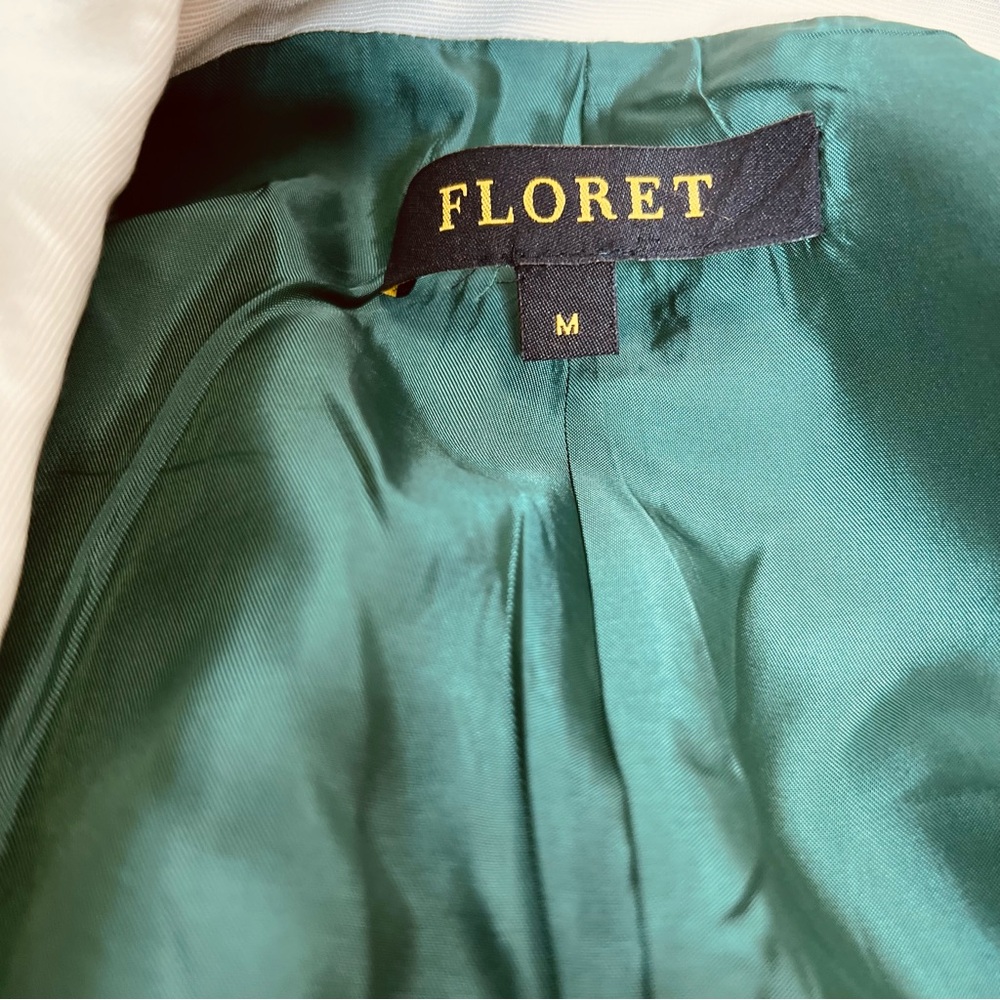 Floret Silk Blend Faille Double Breasted Abstract Bold Print Blazer SZ M - Picture 6 of 8